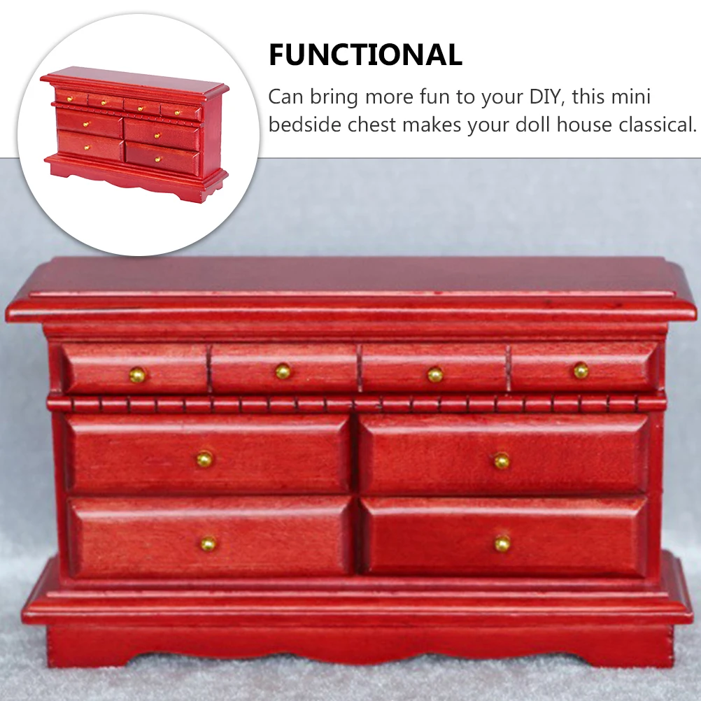 

Mini Furniture Chest of Drawers Dressing Table Dresser House Wooden Bedside Small