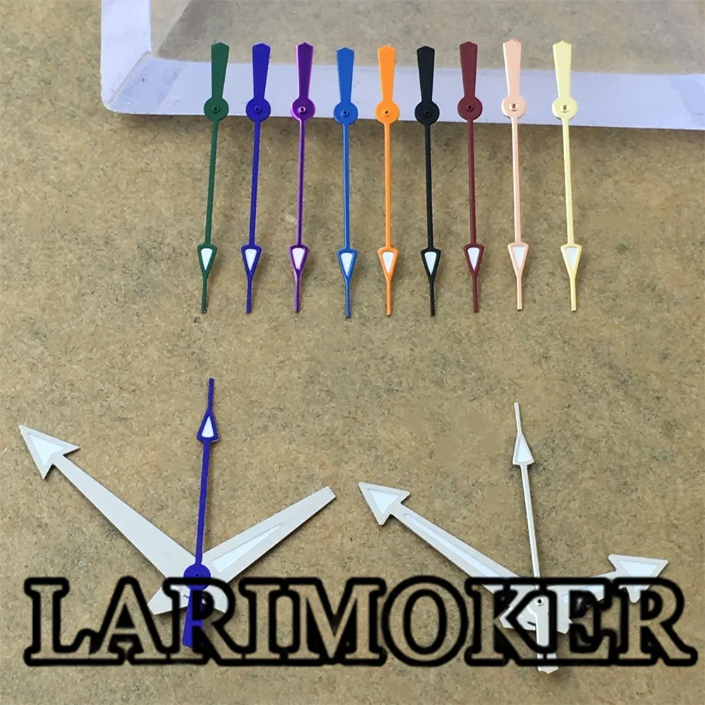 LARIMOKER silver watch accessories luminous hand with gold green blue orange black purple red second hand forNH35 PT5000movement