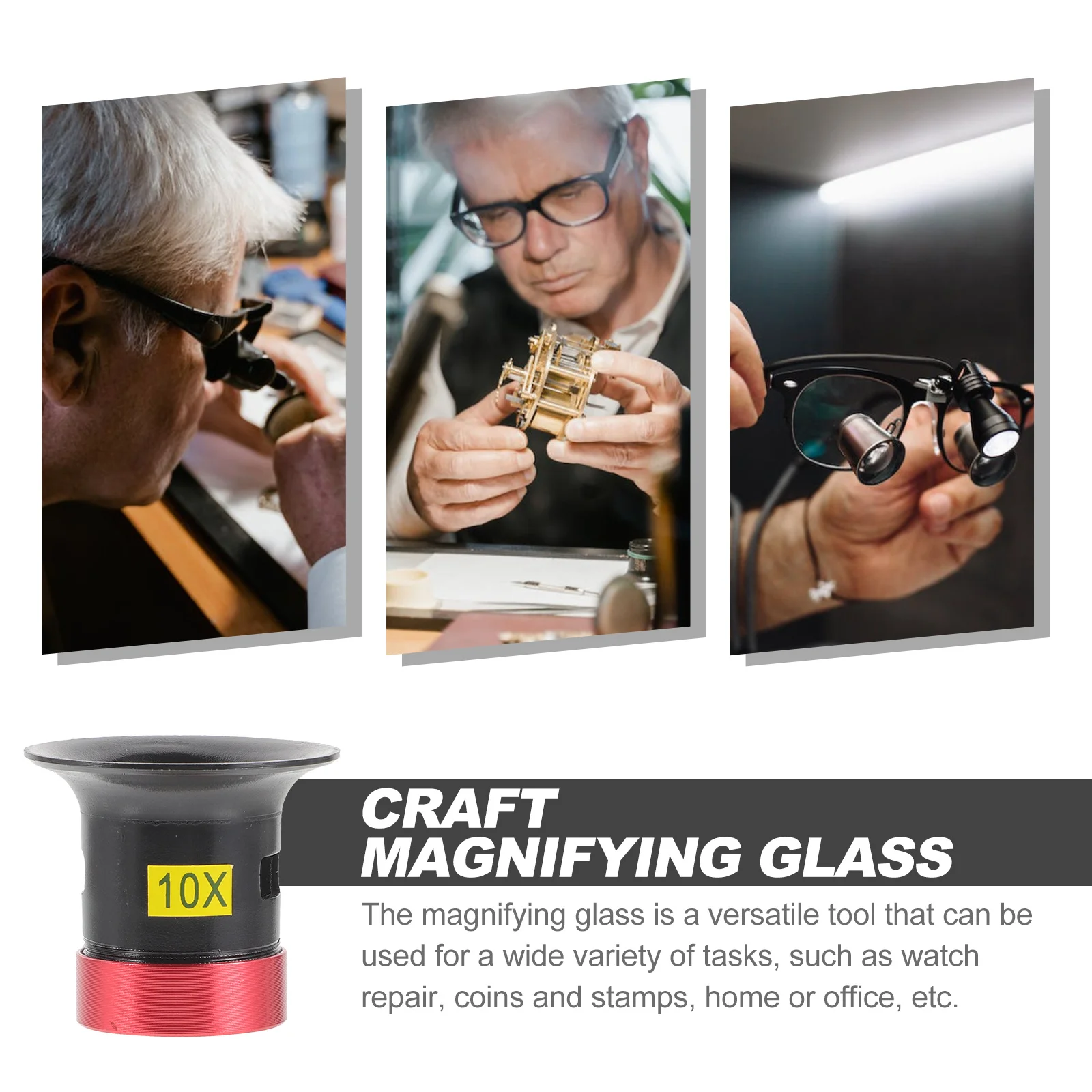 

Watch Repair Magnifying Glass Loupe Headband Magnifier Durable Glass Metal Portable Jeweler Tools Close Work Loupe