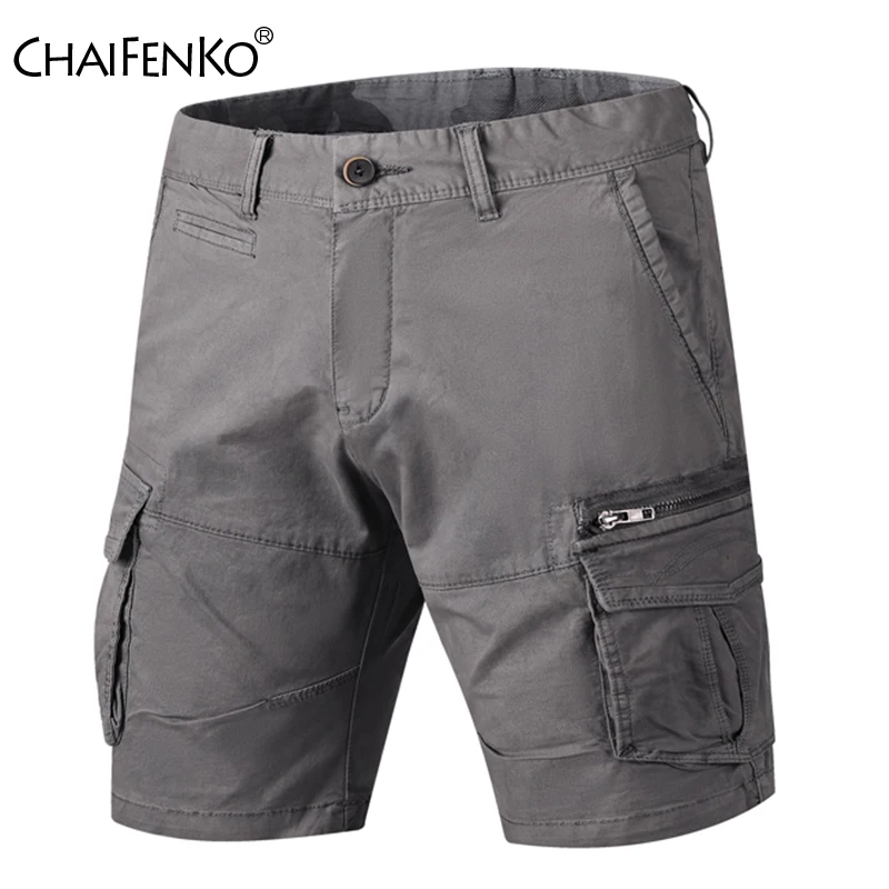 Men 2024 Summer New Loose Casual Cargo Shorts Fashion Solid Color Short Pants Outdoors Hiking Multiple Pockets Shorts Men