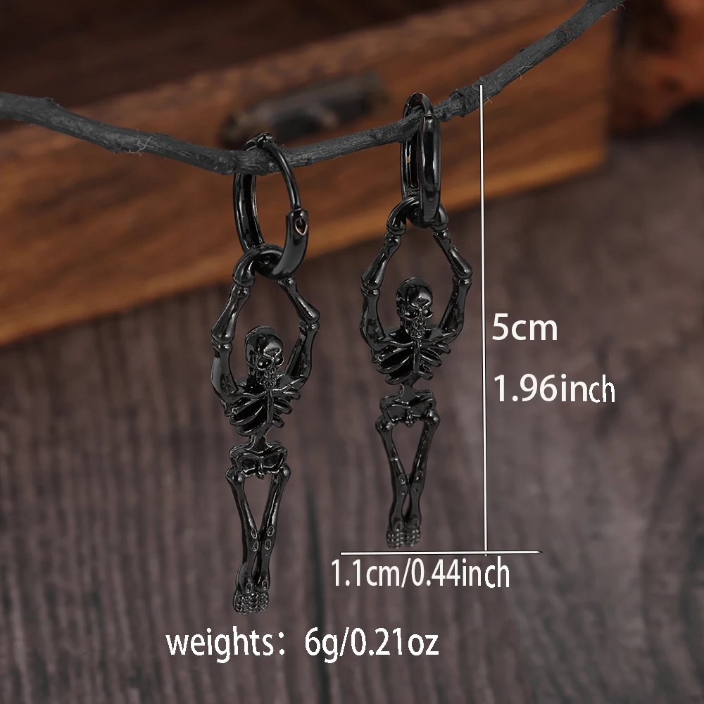 Koyu Renkli 3D İskelet Küpeler - Street Fashion Look incelemesi ve fiyatı