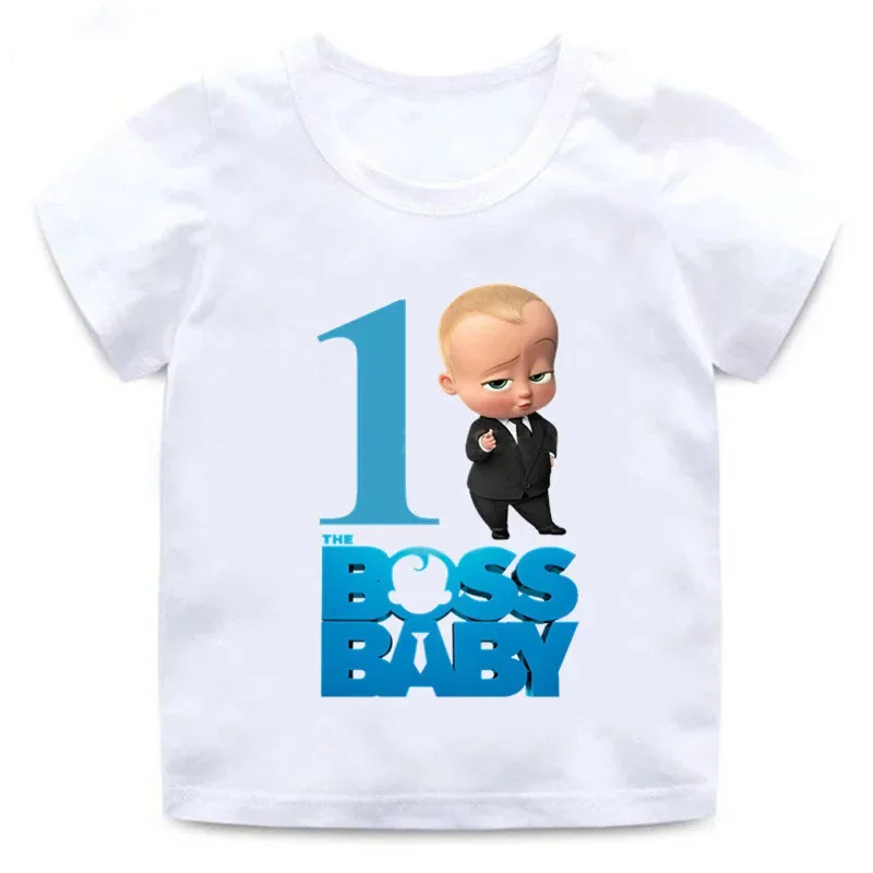 DIY Name Boss for Baby T Shirt Supplies Boy Girls Boss Birthday Party Decorations Shirt Short Sleeve Tee Tops for 2-9 Years