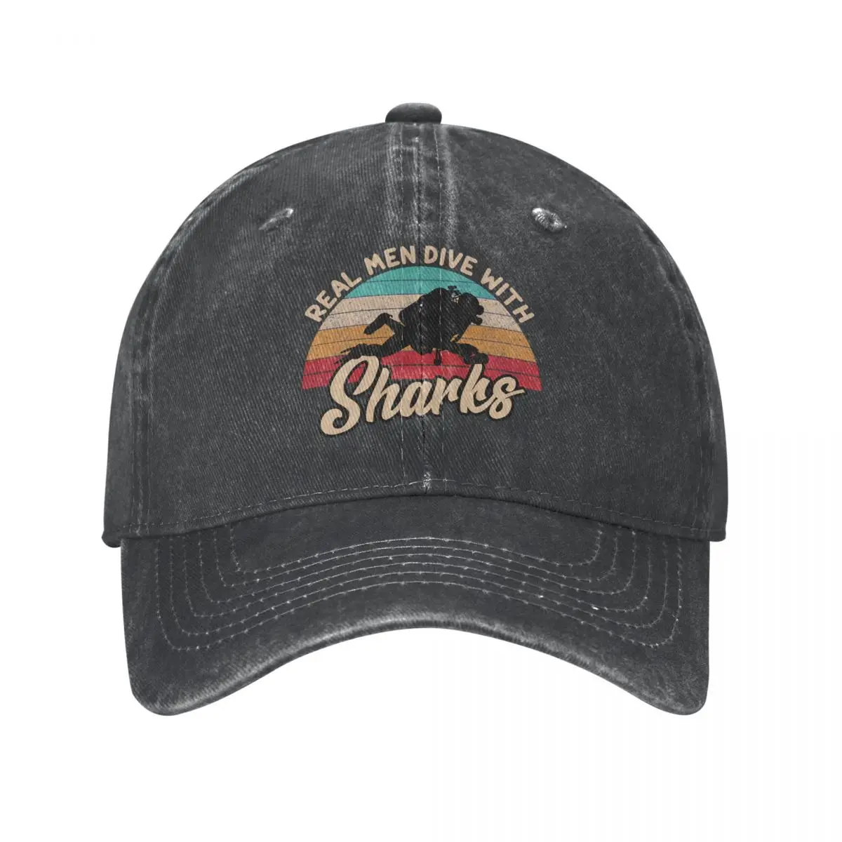 Summer Cap Sun Visor Real Men Dive With Sharks Hip Hop Caps Dive Scuba Diving Cowboy Hat Peaked Hats