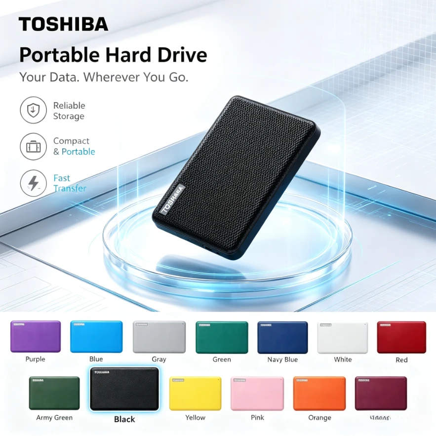 [Brand+] V10-1 Black Portable External Hard Drive USB3.0 Mobile HDD Storage Disk for Laptop Desktop PC File Data Backup
