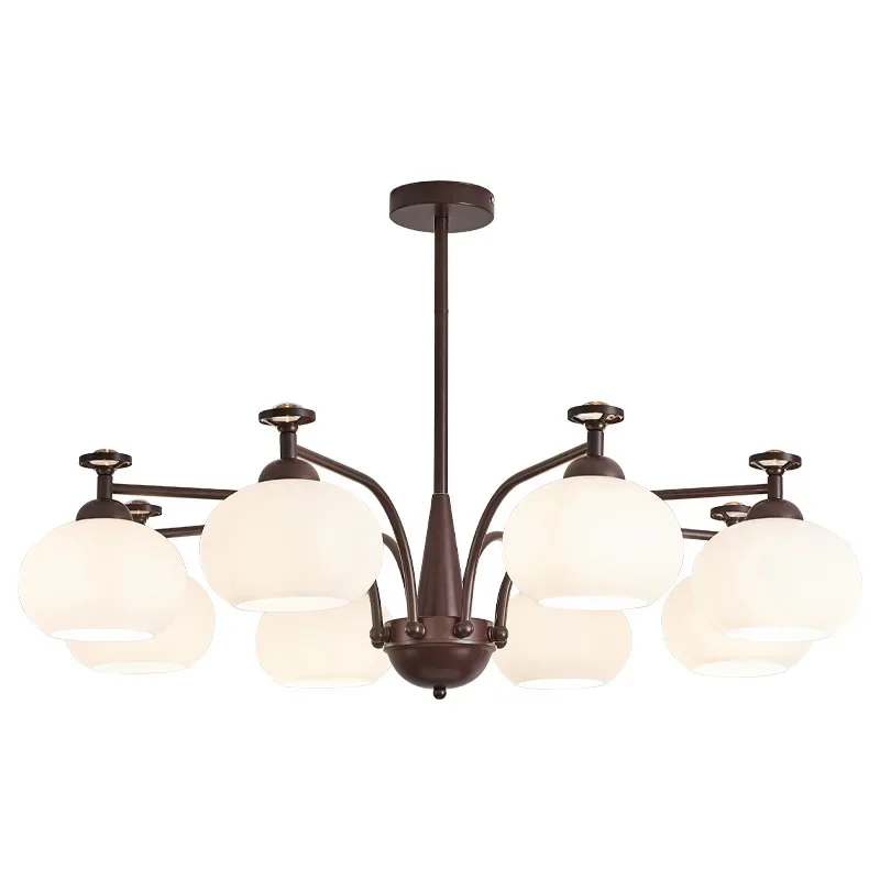 Medieval style living room chandelier, American retro atmosphere 2025 new persimmon lamps