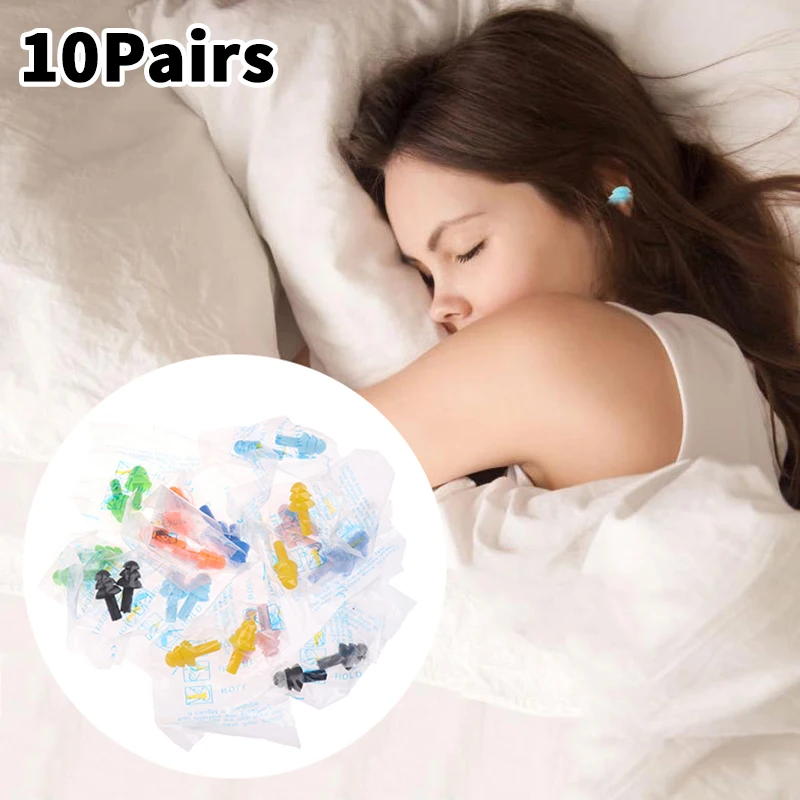 Anti-Noise Sleep Ear Plugs Sleeping Noise Cancelling Reusable Silicone Sound Block Earplugs Summer Waterproof Swimming Ear Plug