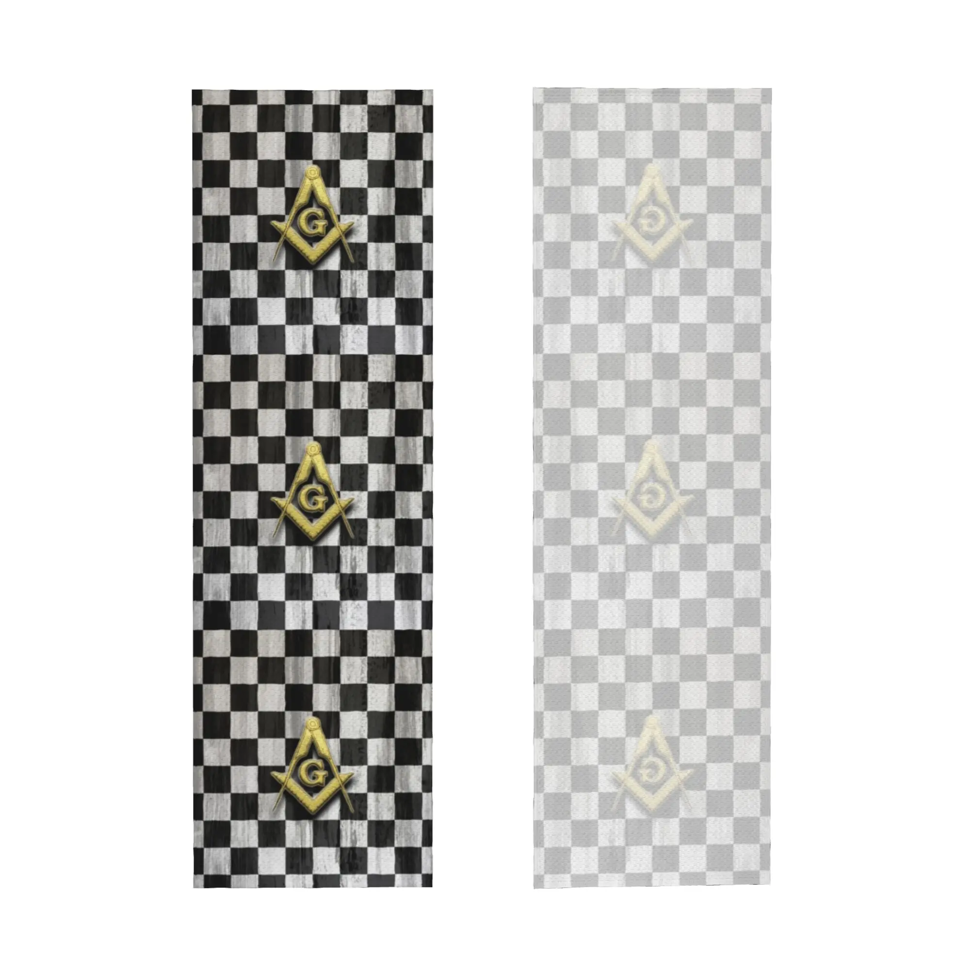 Square Compass And Checkers Cold Exercise Towel Face Towel Quick Dry Masonic Freemason Bath Breathable Cold Towel