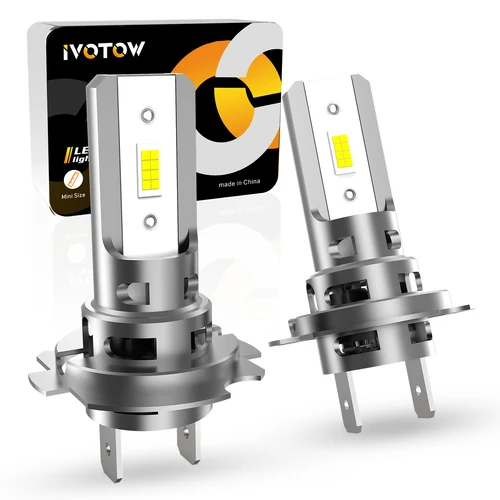 IVOTOW 2023 bombilla de faro LED H7 mejorada 20000LM 500% más brillante 1:1 tamaño Mini ventilador Plug and Play 6500K reemplazo halógeno blanco