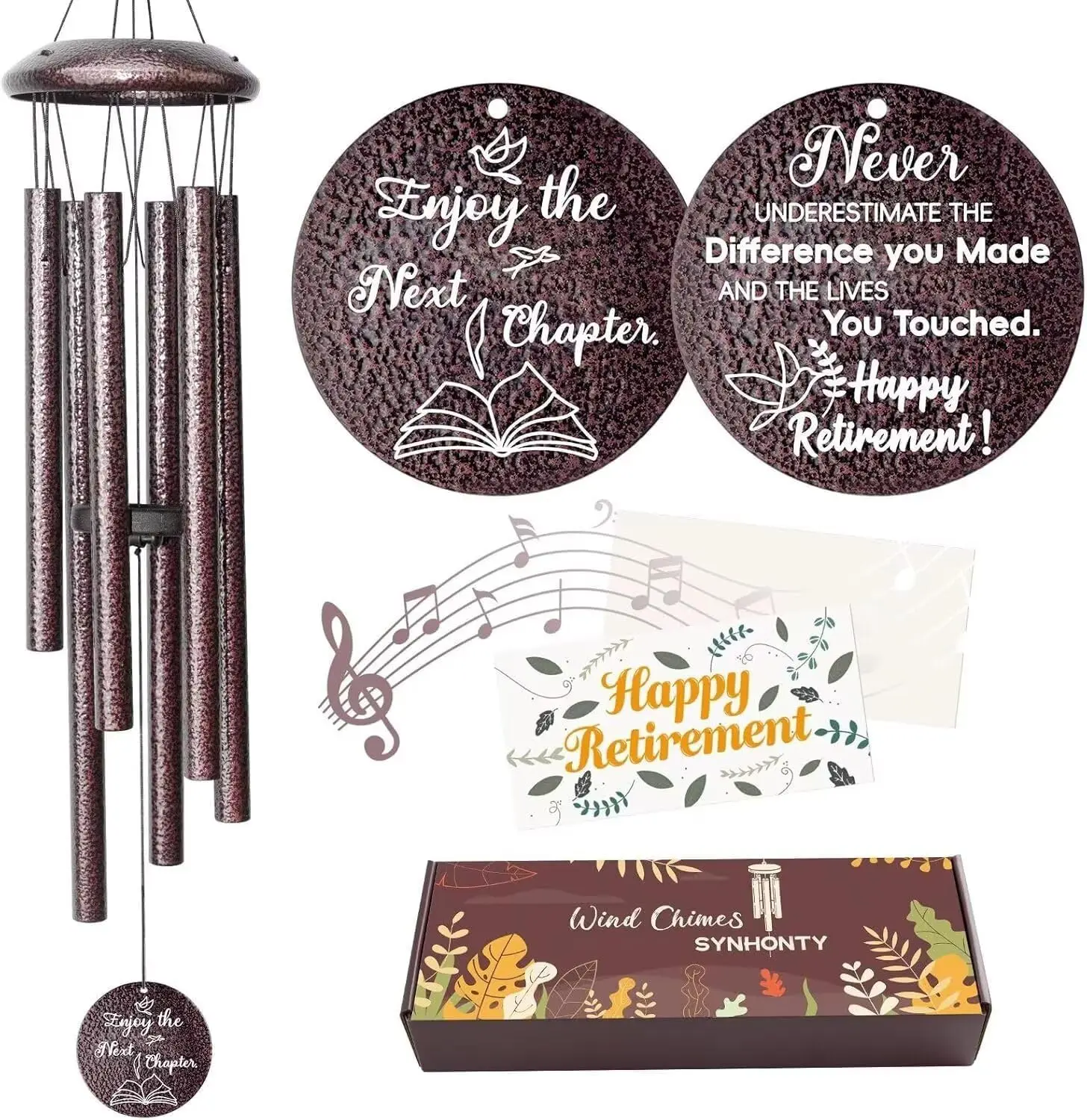 

25-дюймовые ветряные колокольчики — подарок на пенсию для женщин, мужчин, коллег, начальников, учителей, медсестер и друзей.