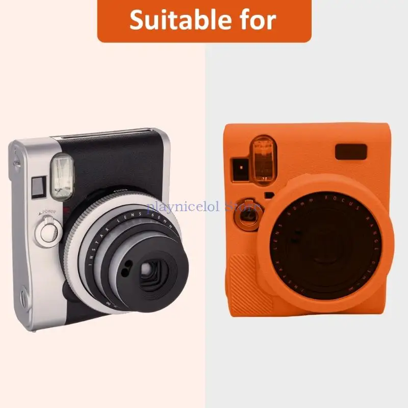 Étui pour appareil photo en silicone portable, housse de protection anti-poussière, anti-chute, coronavirus, adapté pour Instax Mini 90 Instants