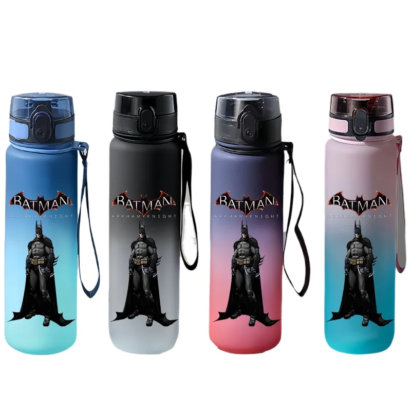Batman Cool Stylish Water Bottle 650ml Leakproof Portable Lanyard Outdoor Sports Travel Birthday Gift for