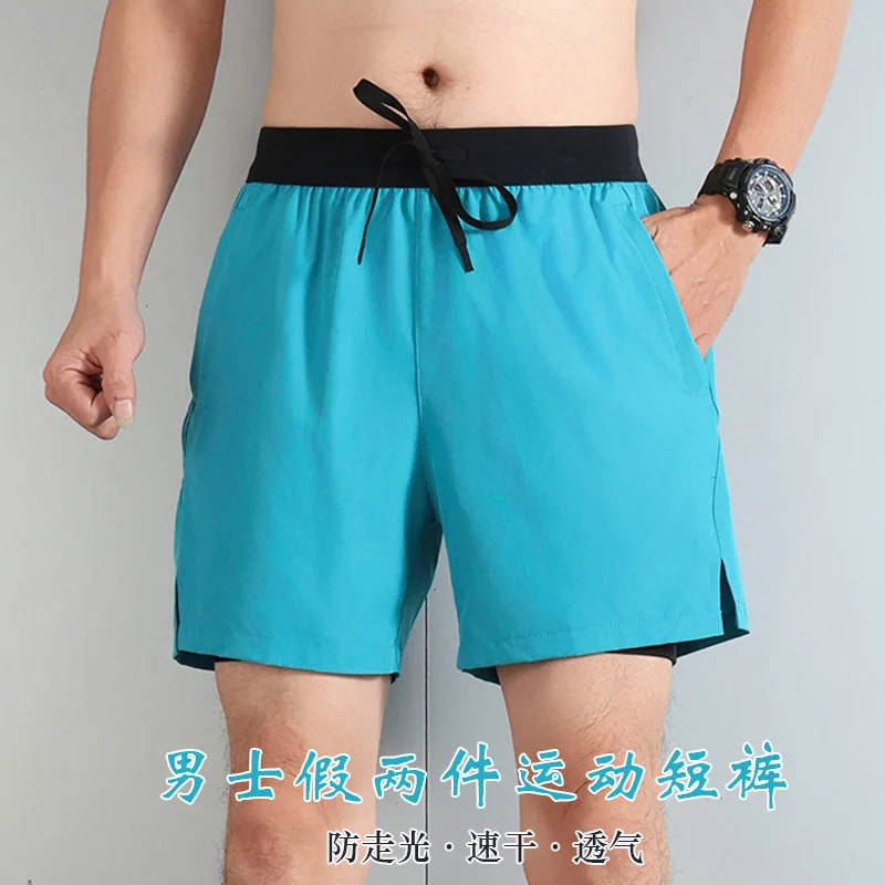 Summer Sale Favorite Blue Lightweight Men's Gym Shorts High Waist Running Shorts Breathable Mesh Quick Dry Sporty Shorts Man