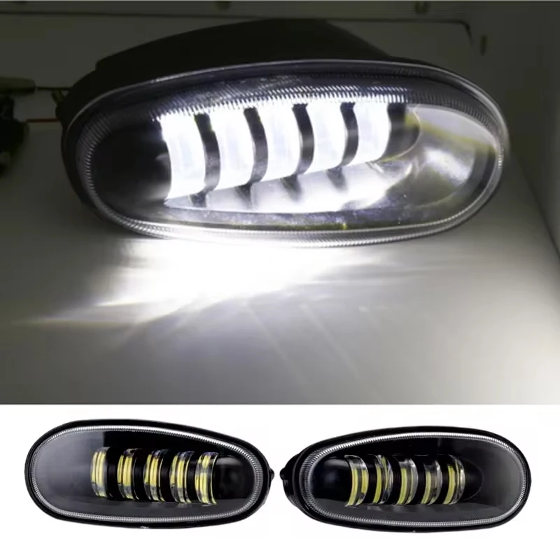 Front LED PTF Fog light Foglamp For Daewoo Chevrolet Lanos 5 lenses Ru Version Front LED Fog Light Daytime Running Lights 12V