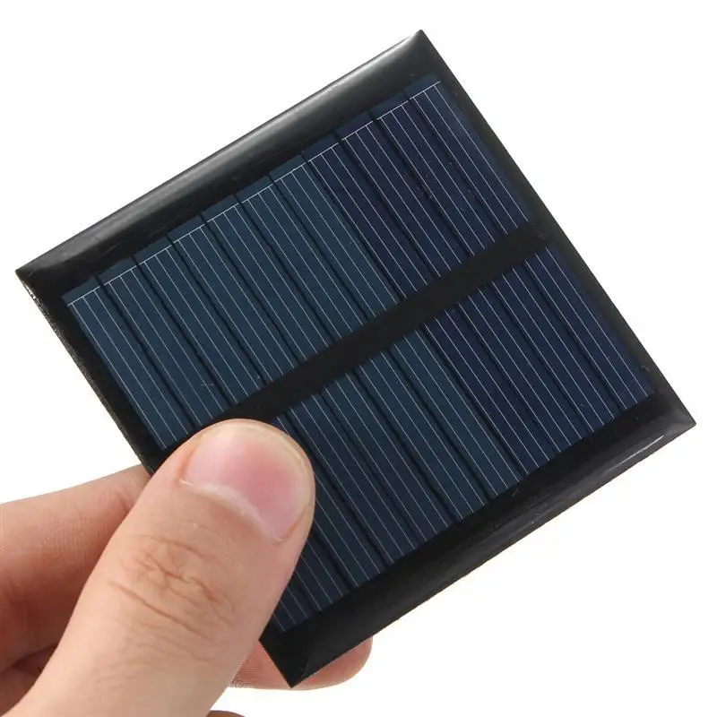 Mini 5.5V Solar Panel 0.6W Polycrystalline Solar PV Module Square Solar Cell 65*65MM for 3.7V-5V Solar Battery Charging 500PCS