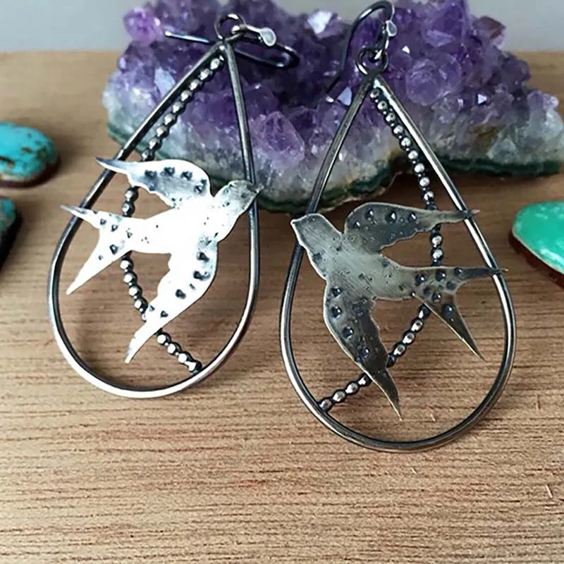 Висячие серьги в форме капли воды в форме ласточки, винтажные гранж, модные женские подарки, подвеска для пирсинга, ювелирные изделия, женские аксессуары