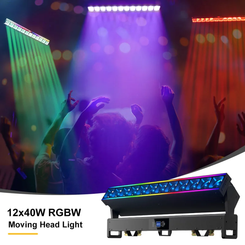 

12 шт. 40 Вт LED-прожекторы Rattlesnake RGBW с регулируемым лучом, вращающиеся головы для сцены и мероприятий
