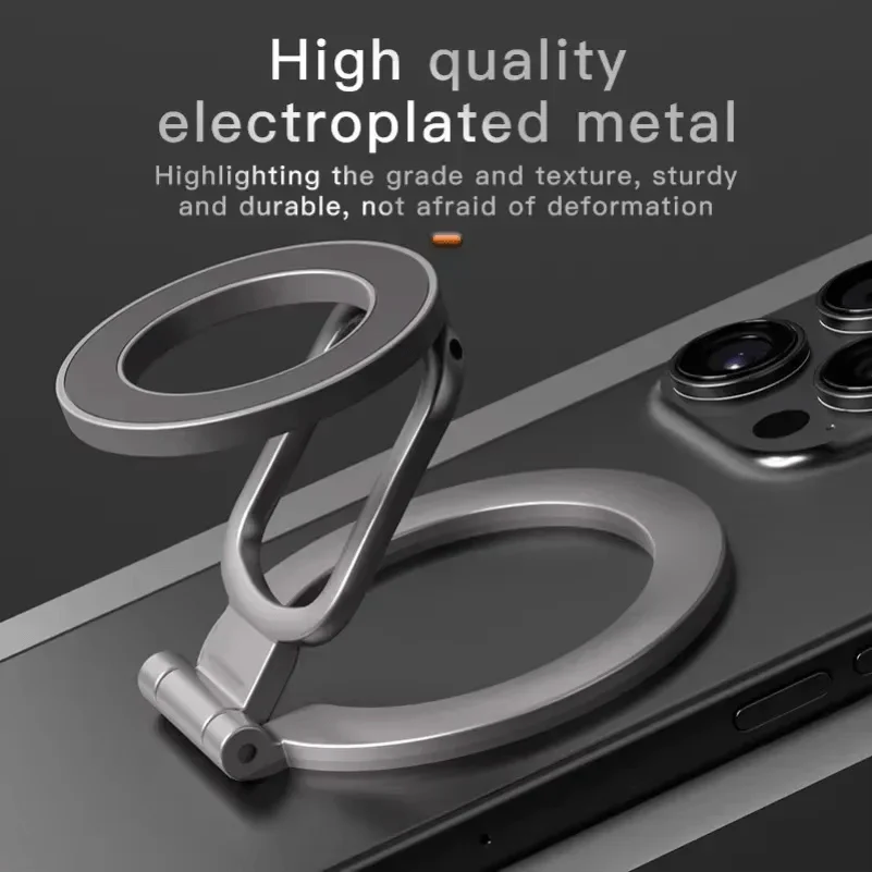 

Double Sided Phone Stand Magnetic Phone Ring Holder Kickstand Magnet Grip for MagSafe iPhone 17 16 15 14 13 Pro Max Car Holder