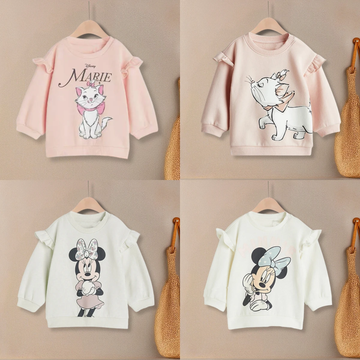 

Lovely Disney Printed Kids Sweatshirt Spring Fall Clothing Loose Casual Children Crewneck Pullover Hoodie Toddler Costume Tops