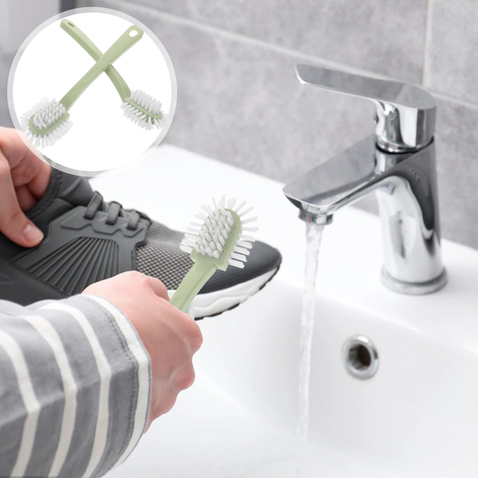 

5Pcs Long Handle Shoe Brush Five-Sided Soft Bristle Cleaner for Shoes Clothes Laundry Indoor Use Versatile Scrub Brush