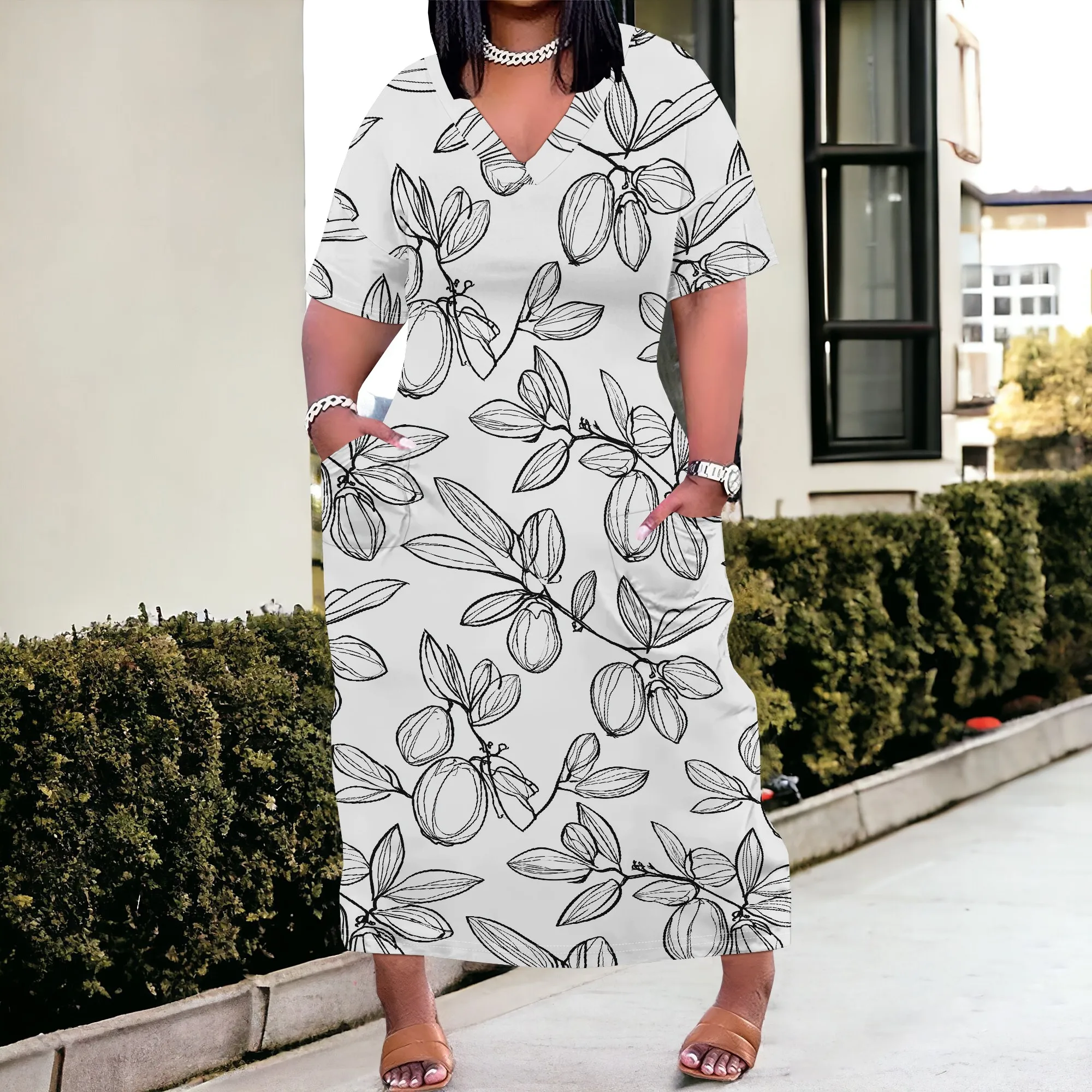 

Soft Floral Print Plus Size Maxi Dress XL-6XL – Pink Botanical Look for Spring Brunch or Art Gallery Day 2025
