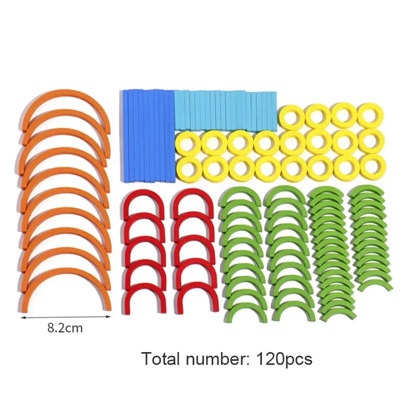 몬테소리 나무 창의력 막대와 링 지능 게임 유아 교육용 장난감