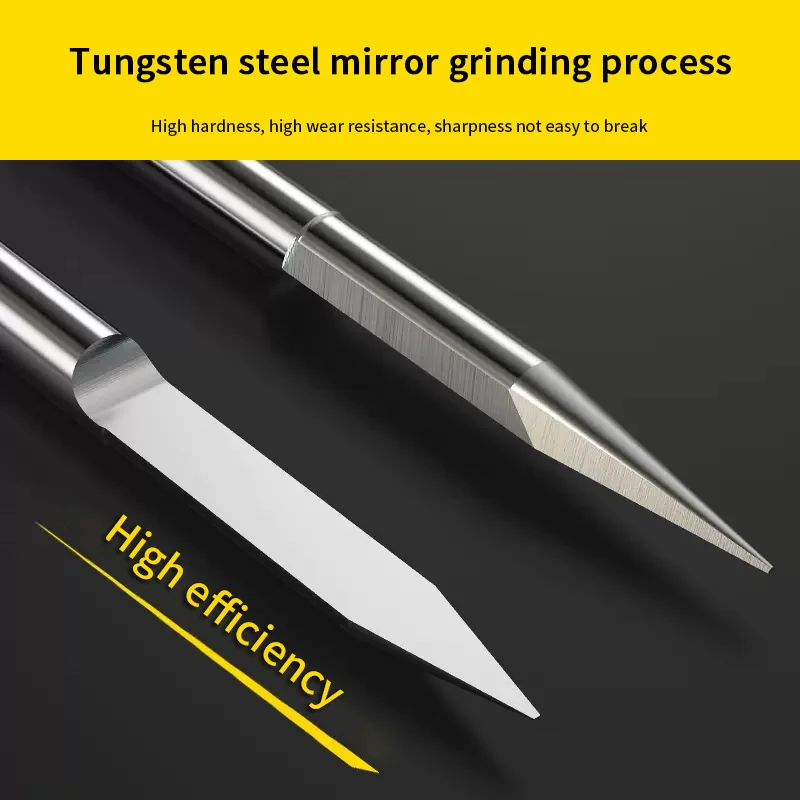 LIDIAO Extended Flat Bottom Engraver Bits 4mm Shank CNC Carving Router Cutters V Shape Milling Woodworking Tools