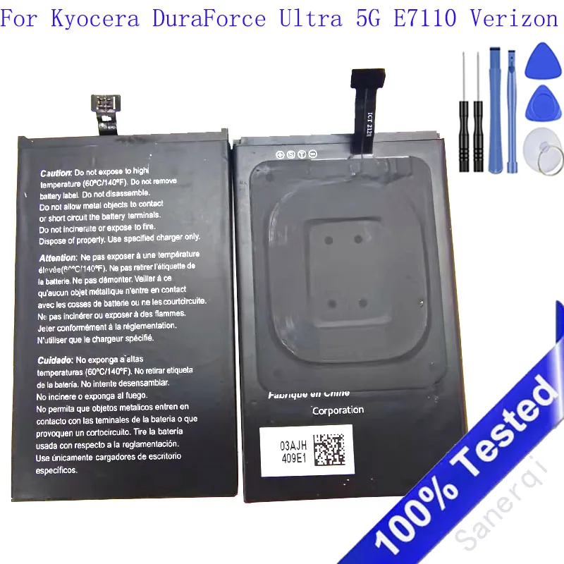 

Совершенно новый аккумулятор 3,85 В 4500 мАч для Kyocera DuraForce Ultra 5G E7110 Verizon Rugged Bateria