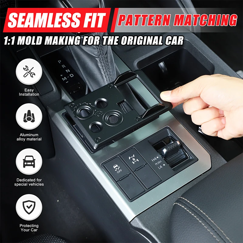 Car Center Console Gear Shift 4WD Mode Switch Push Panel Cover For Toyota Land Cruiser 250 Prado LC250 2024-2026 Accessories