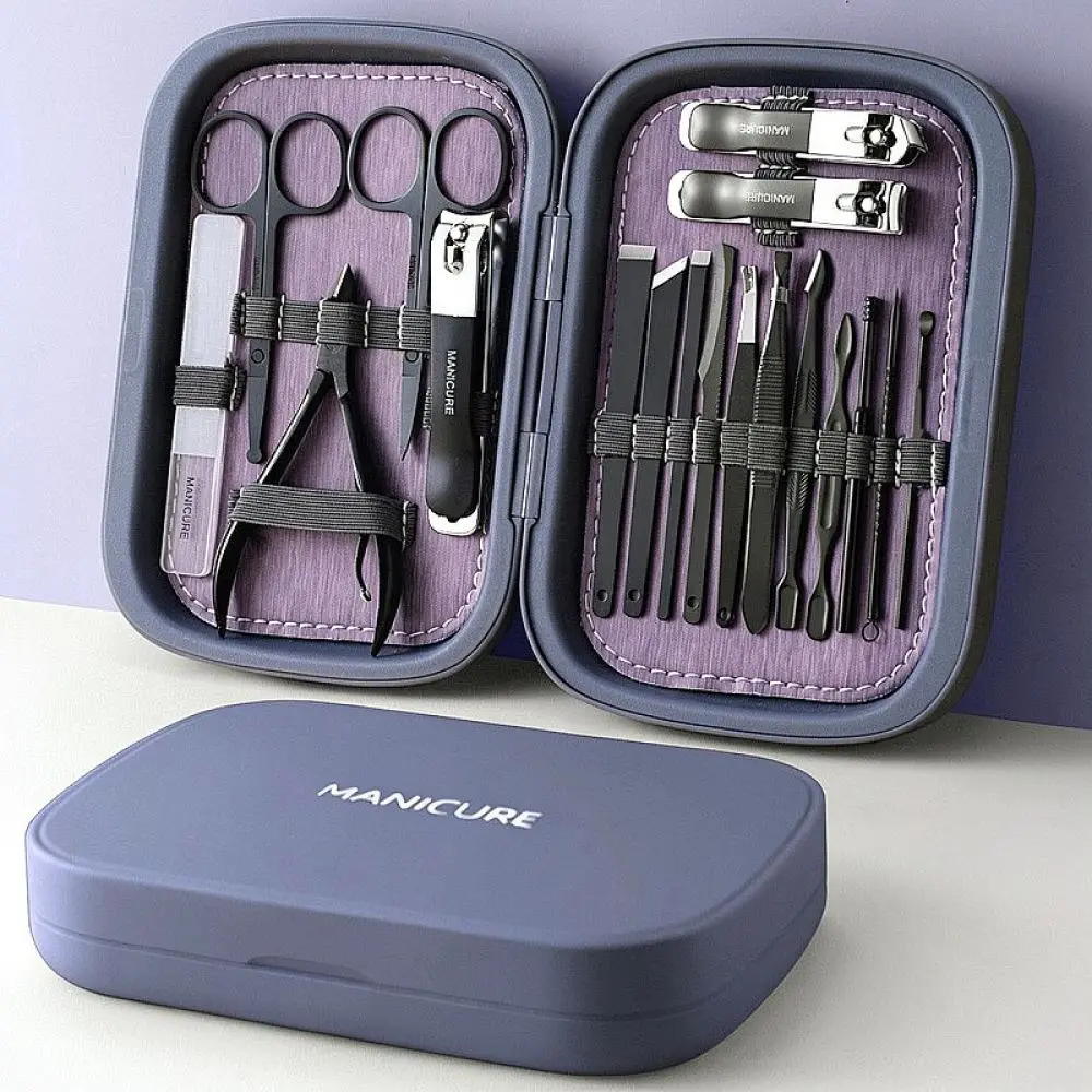 Professional Nail Scissors Set Stainless Steel Manicure Kit For Thick Toenails Grooming Tools With Storage Case Travel