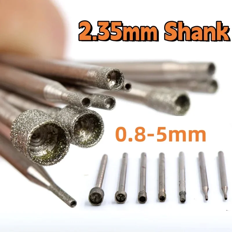 

Diamond Drill Bit 2.35mm Shank Concave Burr Needle Polishing Abrasive for Stone Jade Carving Grinding Hollow Head Rotary Tools