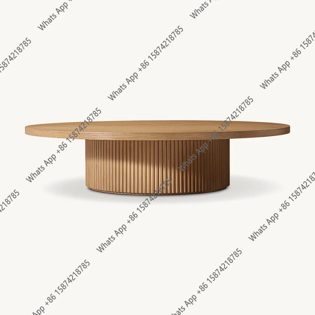 

French retro wabi sandy wind solid wood Nordic homestay log wind coffee table villa round coffee table