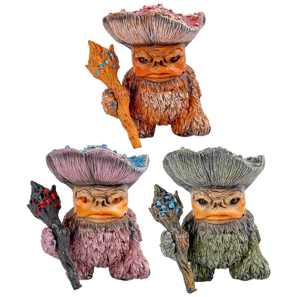 New Shaman Wizard Dwarf Mushroom Sculpture Creative Home Decor Fairy Tales Mushroom Outdoor Garden Crafts Mushroom Elf