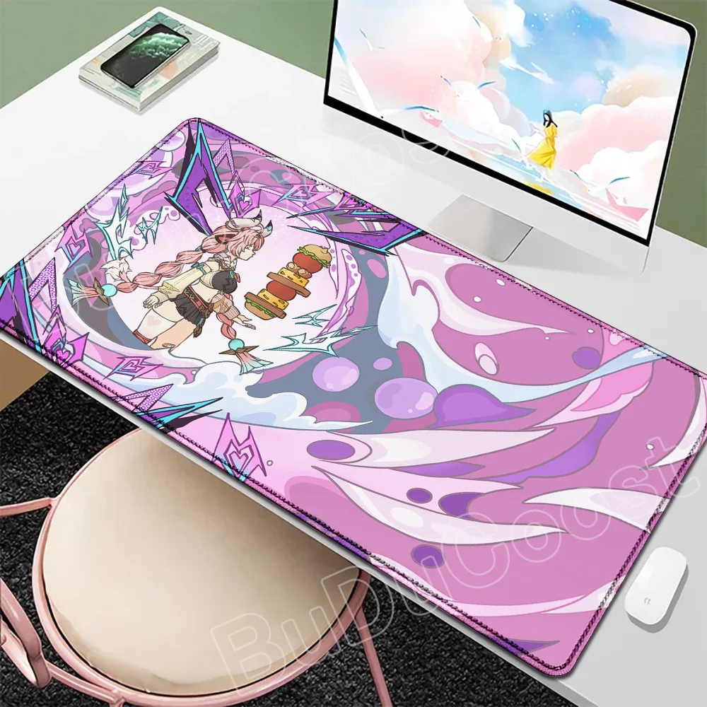 جينشين إمباكت ناتا حصيرة مكتبية لوحة ماوس أنيمي كينيش مولاني فاريسا زيلونين فلينز أليس لوحة ماوس كبيرة لوحة ماوس مضادة للانزلاق