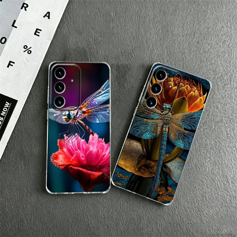 Vibrant Flying Dragonfly Phone Case for Samsung A57 A56 A55 A54 A17 A16 A15 A14 A37 A36 A35 A34 A27 A26 A25 A24 A07 A06 A05S A04
