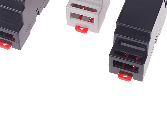 1PC DIN Rail PLC Junction Box Plastic Electronics Box Project Case 4Colors 88x37x59mm 35-Rail Mounting Instrument Housing