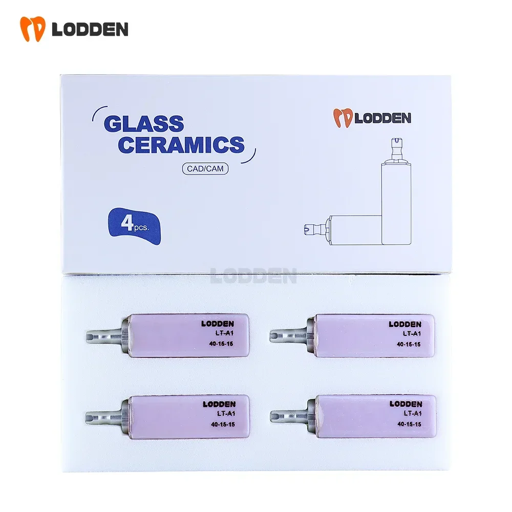 LODDEN 4 buah Dental B40 Lithium disilikat blok HT/LT Dental Veneer kaca keramik Lab logam untuk CAD CAM