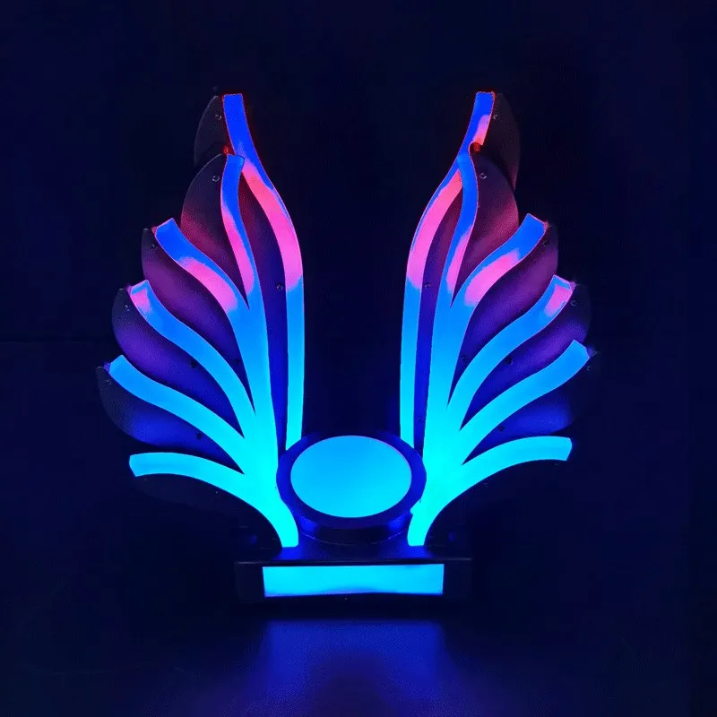 Peacock Tail LED Luminous Wine Bottle Stand Rechargeable Cocktail Whisky Drinkware Holder For Disco Nightclub Party Decoration