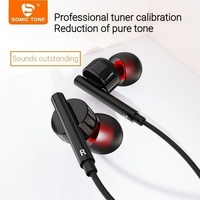 SOMIC TONE Wired Earphone 3.5mm L-shape Jack Headphones HiFi Surround Sound In Ear Headset With Mic For Computer Mobile Phone
