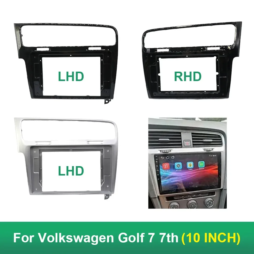 10 Inch Car Frame Fascia  For Volkswagen Golf 7 7th Android Radio Dash Fitting Panel Kit