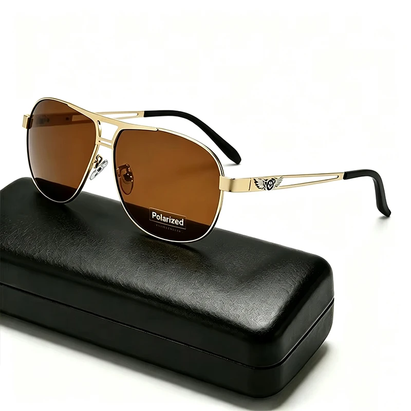 Klassische Piloten-Sonnenbrille, polarisiert, für Herren und Damen, modisch, Vintage, Luftfahrt-Metallrahmen, UV400, für den Außenbereich, zum Fahren, Sonnenbrille