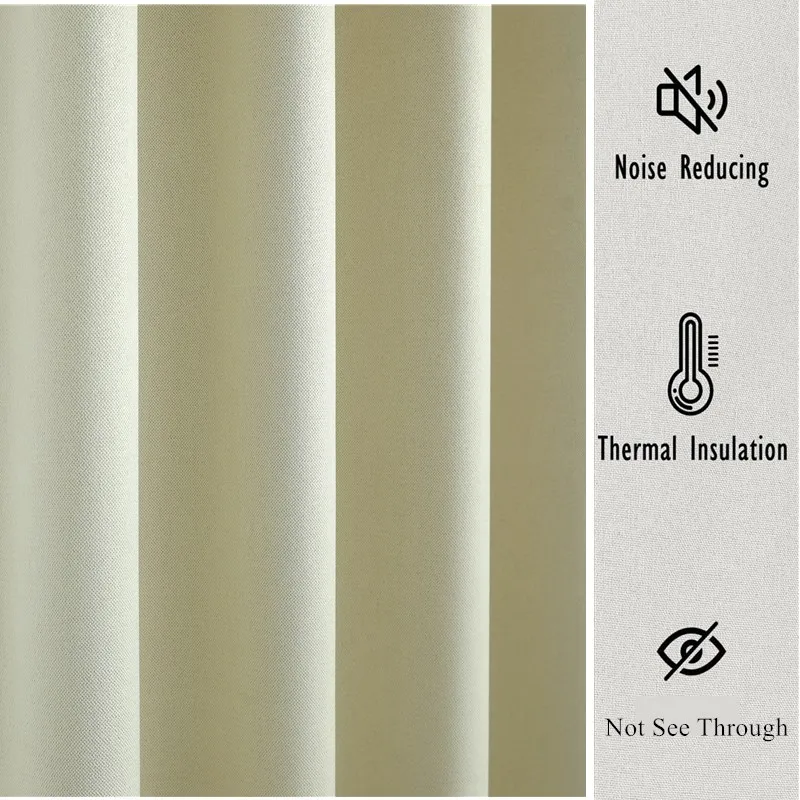 310 cm Höhe 75–90 % Verdunkelungsvorhänge für Wohnzimmer, einfarbig, passender Klang, reduziert Beige, Schlafzimmervorhänge nach Maß – Detail 6