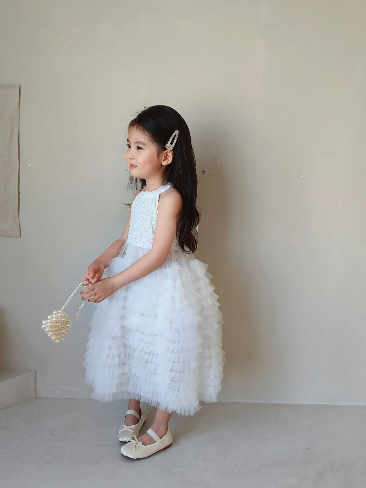 Birthday Bows Girls Evening Dress Dress Kids Catwalk Show Model Costume for Piano Performance Classy Gauze Dress Princess Dress