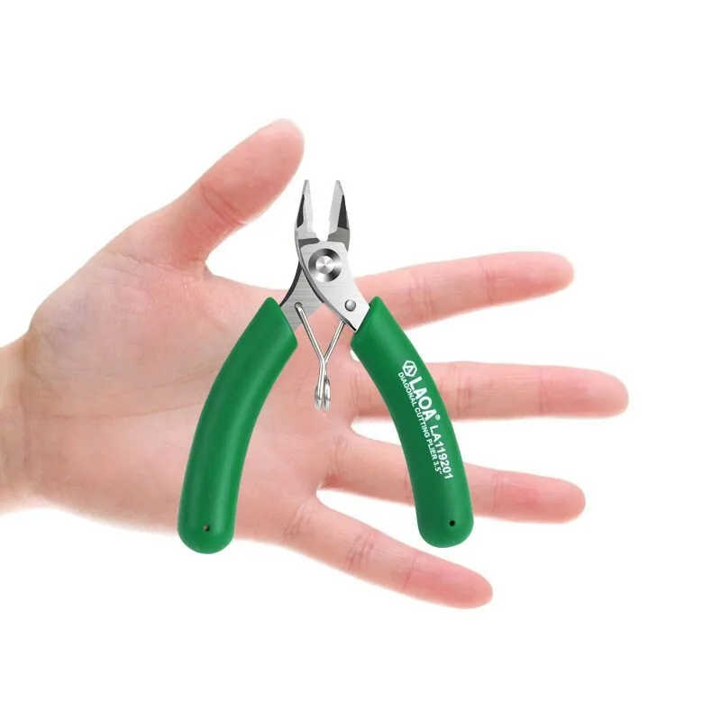 LAOA 3.5 Inch Mini Side Cutter Stainless Steel Long Nose Nippers Small Electronic Diagonal Pliers Wire Cutter Motorcycle Tools