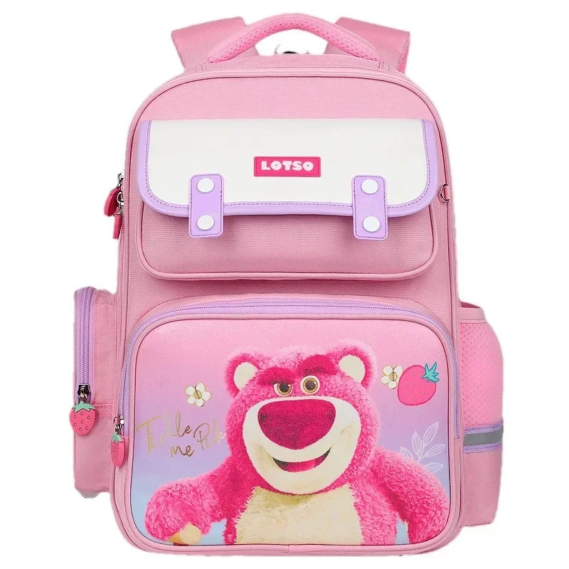 Zaino per bambini MINISO Disney scuola primaria simpatico orso alla fragola Lotso zaino di protezione per la riduzione del carico di grande capacità