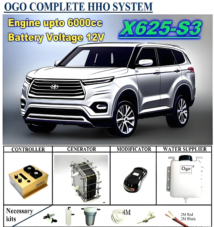 OGO X625-S3 HHO system intelligent PWM controller CE&FCC dynamic EFIE chip upto 6000CC
