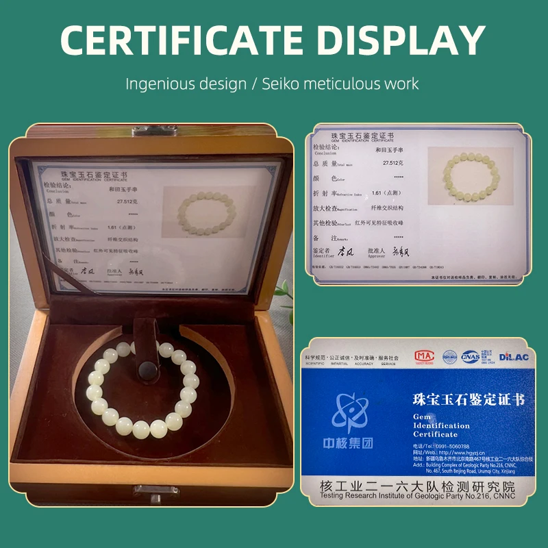 Hotan Jade Bracelet 10mm Round Beads Single Loop Hand String Natural Xinjiang Huangkou Premium Jewelry