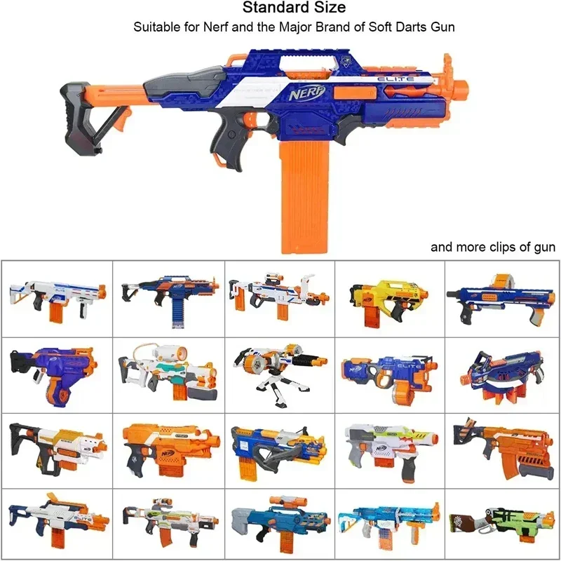 1/4 pçs clipes de bala macia 18 dardos clipes de recarga rápida clipes de revista para brinquedos arma de dardo de brinquedo (laranja)