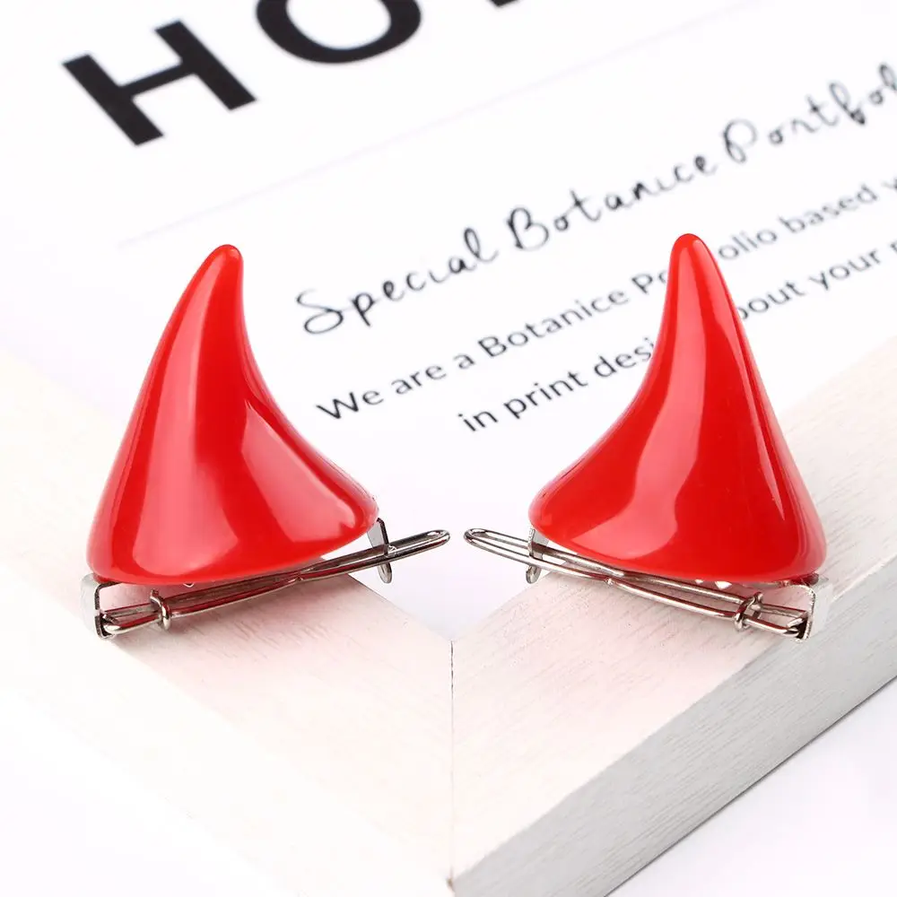 Jewelry Lady Candy Color Stereo 1 Pair Double Dress Fancy Cute Halloween Cosplay Hairpin Devil Horn Ear Clip Women Hair Clip