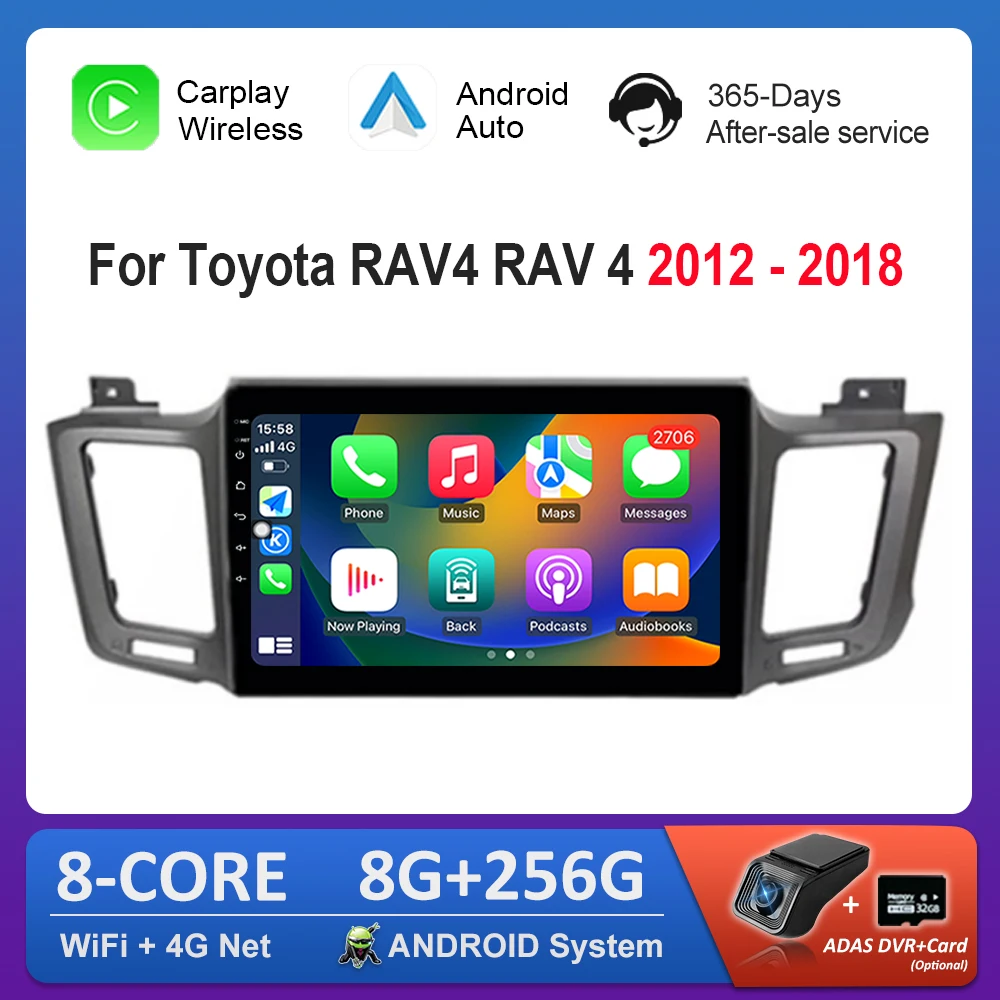 

10.1'' Android OS Car Radio Multimedia Player for Toyota RAV4 RAV 4 2012 - 2018 4G QLED Screen WiFi BT Navi GPS BT Cooling Fan