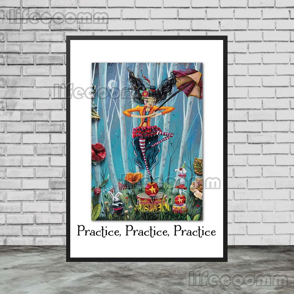 البهلوانية فرقة فراشة فتاة الكرتون المشارك الرسم على لوحات القماش الجدارية الملصقات يطبع جدار صور لغرفة المعيشة ديكور المنزل #2